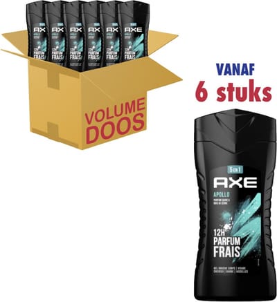 Axe Douchegel & Shampoo - Apollo - 5in1 - 6 x 250ml - Voordeelverpakking