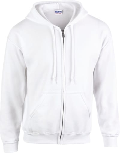 Gildan Heavy Blend™ Adult Full Zip Hooded Sweatshirt GI18600 - White - XXL
