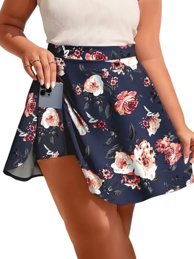 Livano Broekrok Dames - Skort - Korte Broek - Culotte - Wandelrok - Blauw - Maat S
