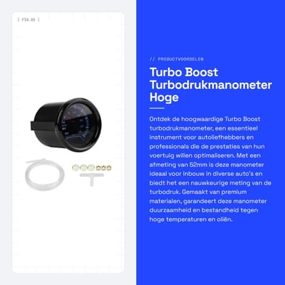 Dailygoods- Turbodrukmanometer Premium Kwaliteit - Manometer Waterdruk - Manometer Compressor - LED Display - 52mm - Corrosiebestendig