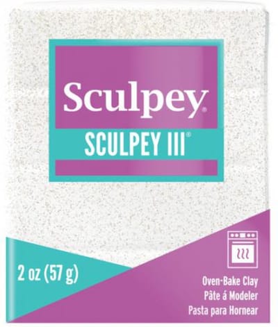 Klei III White glitter 57 gr - Sculpey