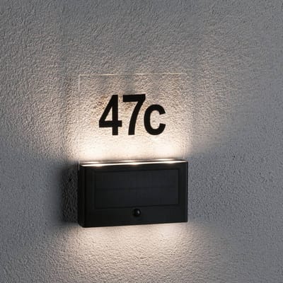 Paulmann 94577 Neda Huisnummerlamp op zonne-energie Energielabel: A (A - G) 1 W Warmwit Antraciet