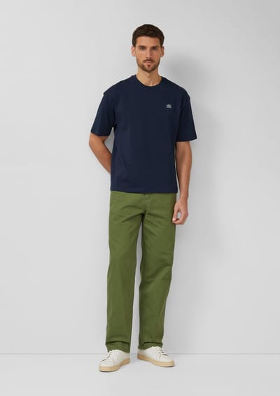 s.Oliver - male - Broek met wijde pijpen van katoenen keperstof