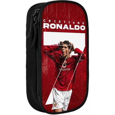 Voetbal Ronaldos Accessoires Etui Grote Capaciteit Kantoor Voetbal Accessoires Cr7 Etui Schrijfwaren Verjaardagscadeau (as the picture,Large)