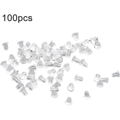 100 stuks doorzichtig zacht plastic oorbelbevindingen terugstoppers Earnuts veilig hulpmiddel white
