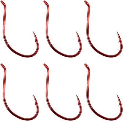 Dropshot Haken - Vishaakjes Vissen - Baars Vissen - Ultrascherp Naaldpunt - 6 Stuks - Rood
