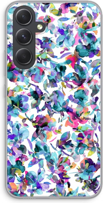 Case Company® - Hoesje geschikt voor Samsung Galaxy A54 hoesje - Hibiscus Flowers - Soft Cover Telefoonhoesje - Bescherming aan alle Kanten en Schermrand