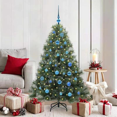 vidaXL - Kunstkerstboom - met - 150 - LED - met - standaard - Groen - 150 - cm - PE - en - PVC