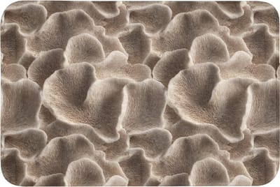Badmat 90x60 cm - Antislip - Waaiervorm - Beige - Vezel textuur - Badmatten voor badkamer - Badkamermat - Douchemat - Badkamer mat