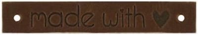 Leren Label “Made with Love” (1x6 cm) – Donkerbruin