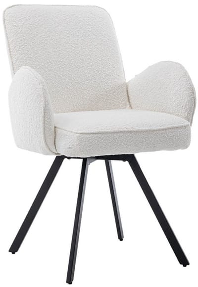 Tower Living Livo Armstoel - fabric Ascot 1 White (draaibaar)