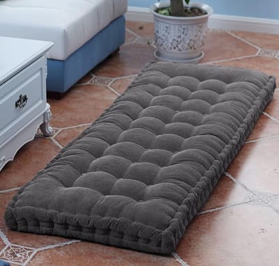 Bankkussens voor Binnen/Buiten Meubilair2/3 Zits 8cm Dik 90/100/120/130cm Rechthoek Tuinbank Zitkussen Kussens Pads voor Patio/Chaise/Swing/Bench(donkergrijs,120x60cm)