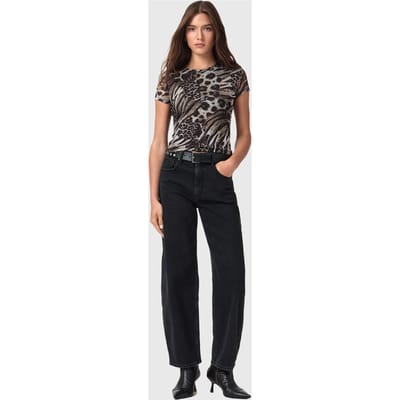 AllSaints Ellie Mesh Tee Trio Taupe Brown Taglia: 2 | Maglie Sportivi Outlet | Donna | Nero