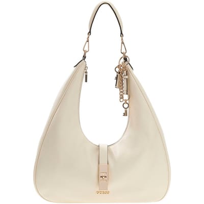 GUESS schoudertas Brooke Hobo Cream White crème