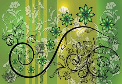 Fotobehang Flowers Floral Pattern | XL - 208cm x 146cm | 130g/m2 Vlies