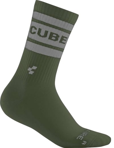 CUBE Fietssokken SOCKS AFTER RACE HIGH CUT OLIVE 36-39