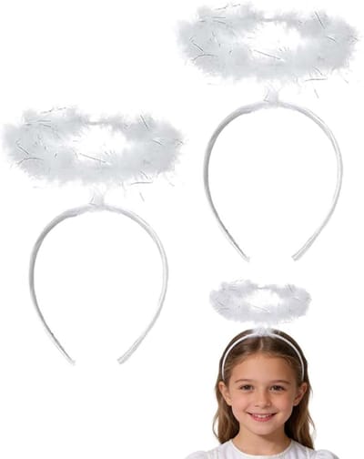 Set van 2 Witte Engel Kostuum Accessoires, Ideaal voor Halloween en Feestelijke Gelegenheden, Geschikt voor Volwassenen en Kinderen