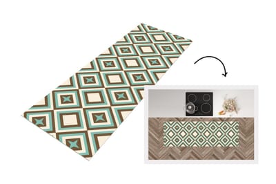 Keukenloper - Loper keuken - Jaren 50 - Ster - Design - 150x50 cm - Keukenloper vinyl