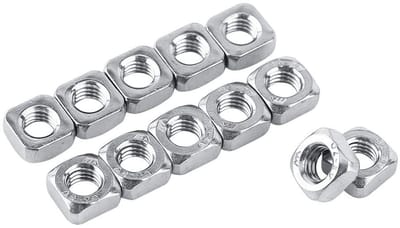 Dailygoods- Moeren Roestvrij Staal - Vierkante Moeren - Draadmoeren - Bevestigingsgereedschap - M3/M4/M5/M6/M8 - 100 Stuks - Bevestigingsmoeren
