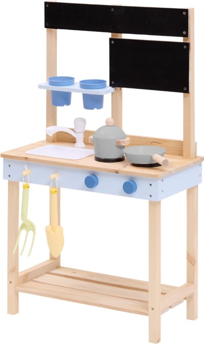 MISOU Kinderkeuken Tuin - Buitenkeuken - Speeltafel - Werkbank - Speelgoed keuken - voor Kinderen - Speelkeuken - Hout - 55x29x90cm - BUILDY