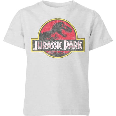 Jurassic Park Logo Vintage Kids' T-Shirt - Grey - 134/140 (9-10 jaar)