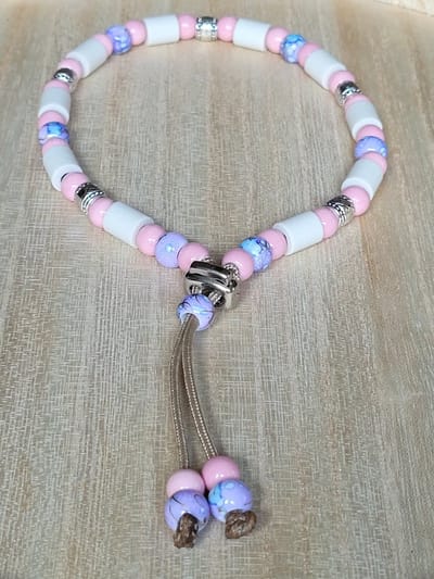 Anti Vlooienband / Tekenband EM-X Kralen 60-70cm ROZE/PAARS (GEEN RECHT OP RETOUR)