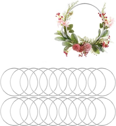 Bloemenkrans Hoepel - Knutselring Metaal - Decoratie Maken - Stevig Roestvrij - 5 cm - Zilver