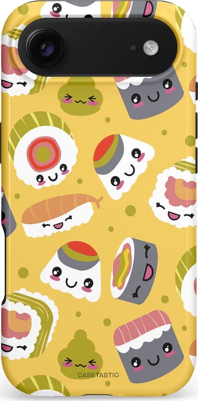 Casetastic hoesje geschikt voor Apple iPhone Air - MagSafe - Dubbellaagse bescherming - Sushi vriendjes - Fashion Case - Goud Wit Grijs Beige