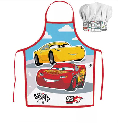 Cars Kokssetje Muts en Schort Racing 95 Blauw/Geel Rood