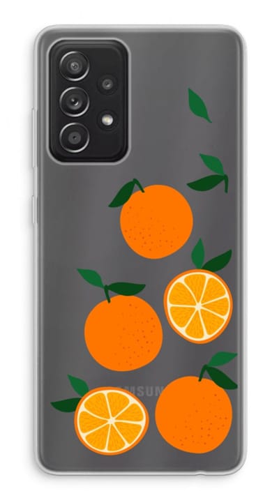 Case Company® - Hoesje geschikt voor Samsung Galaxy A52s 5G hoesje - Will you be my clementine - Soft Cover Telefoonhoesje - Bescherming aan alle Kanten en Schermrand