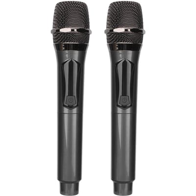 Draadloze Microfoon 1 voor 2 Dubbel Draagbaar Handheld Dynamisch Karaoke Microfoonsysteem met Oplaadbaar