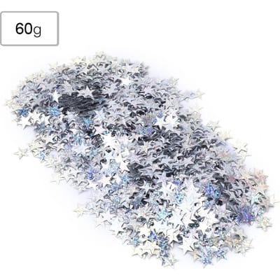 4000 stuks 10mm PVC Ster Tafelconfetti Strooisels voor Kerst Bruiloft Verjaardagsfeest zilver