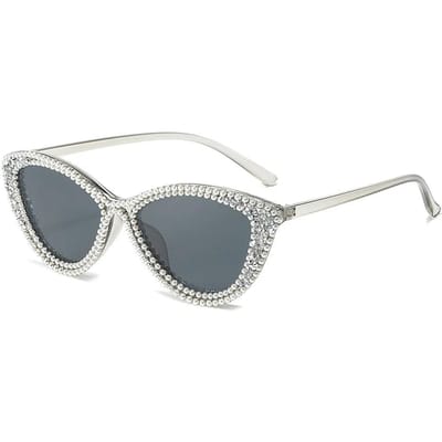 Lunettes de soleil de luxe à grande monture, designeur, œil de chat, avec diamants, pour femmes, style vintage populaire, Punk, Sexy, protection UV400, pour un usage quotidien