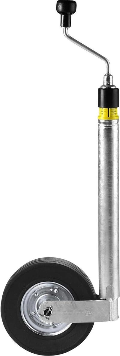 Disselwiel met indicator - Steunwiel caravan - Ondersteunen lading - Massief rubber - 80 x 30 x 12 cm - Zwart