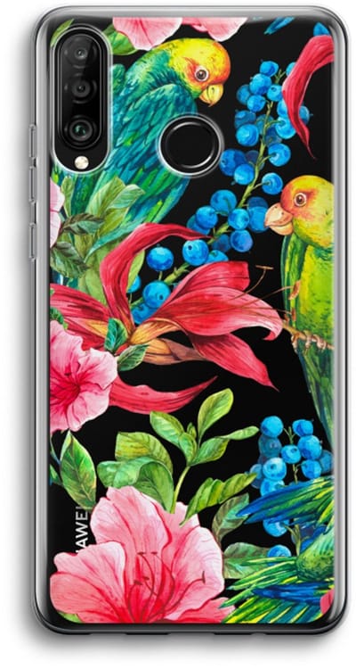 Case Company® - Hoesje geschikt voor Huawei P30 Lite hoesje - Papegaaien - Soft Cover Telefoonhoesje - Bescherming aan alle Kanten en Schermrand