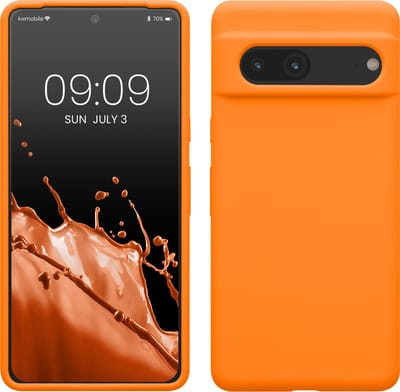 kwmobile telefoonhoesje geschikt voor Google Pixel 7 - Hoesje met siliconen coating - Smartphone case in fruitig oranje