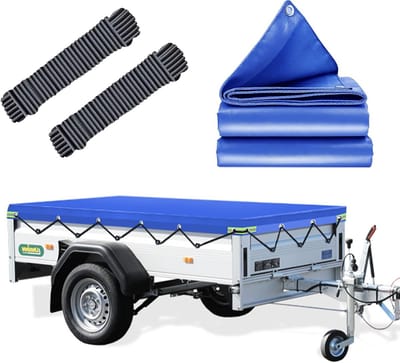 Waterdicht Aanhangwagen Afdekzeil Plat 217x117cm met 8cm Rand - Scheurbestendig Dekzeil