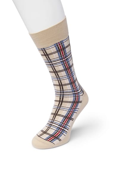Bonnie Doon Sokken Checks Ivory Cream BP212114