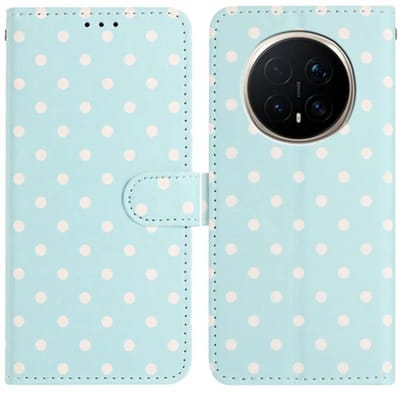Hoesje Geschikt voor Honor Magic 8 Pro | Polka Dot Wallet Book Case | Portemonnee Hoesje | 3 Pasjes | Magneetsluiting | Stand Functie | Blauw