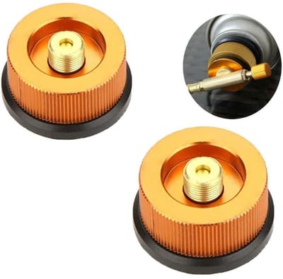 EXCITAT Gaspatroonadapter - Campingfornuisadapter - Gasaansluiting voor buitenfornuizen - Voor butaangaspatronen, schroefgaspatronen - 2 stuks