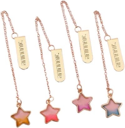 Dailygoods - ARFUKA Bladwijzers sterren hanger ketting bladwijzers metalen bladwijzer lezen boek markers voor vrouwen en boekenliefhebbers Pack van 4