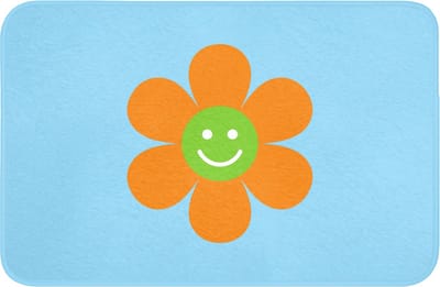 Badmat 60x40 cm - Antislip - Bloem - Smiley - Kleurrijk - Badmatten voor badkamer - Badkamermat - Douchemat - Badkamer mat