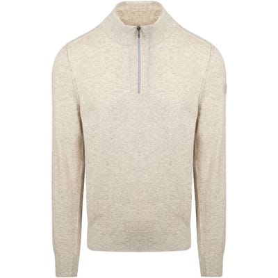 State Of Art Half Zip Trui Wool Blend Melange Greige - Maat XXL - Heren - Pullovers