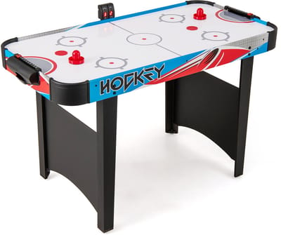 COSTWAY Airhockeytafel, Air Hockey-speeltafel, elektrisch met led-displaybord en 12V-motor, luchthockeytafel met 2 pucks en 2 schuivers, voor kinderen en volwassenen, thuis, speelkamer, 130 x 61 x 76