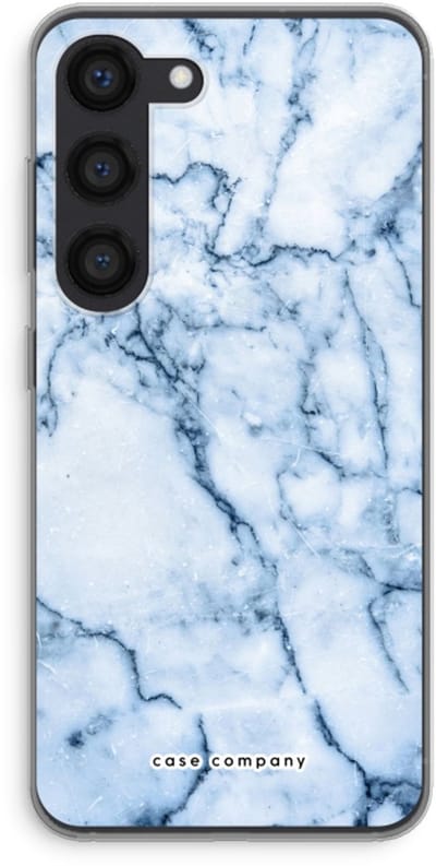 Case Company® - Hoesje geschikt voor Samsung Galaxy S23 hoesje - Blauw marmer - Soft Cover Telefoonhoesje - Bescherming aan alle Kanten en Schermrand