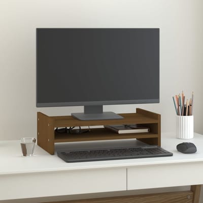 vidaXL - Monitorstandaard - 50x27x15 - cm - massief - grenenhout - honingbruin