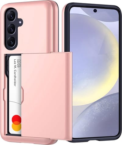 Hoesje Geschikt voor Samsung S25 Plus / S24 Plus Hoesje Rose Goud - shockproof Backcover met pasjeshouder - Ruimte voor 2 pasjes