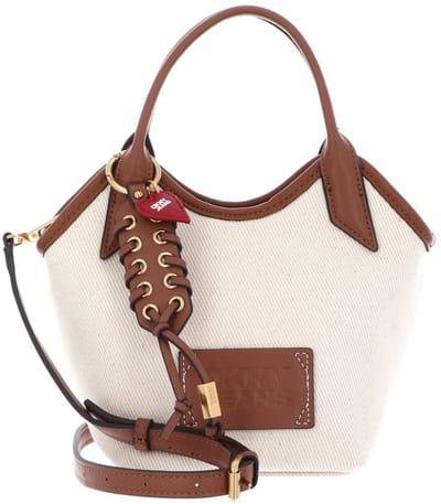 DKNY handtas schoudertas Mari Mini Tote Crossbody Natural / Saddle beige