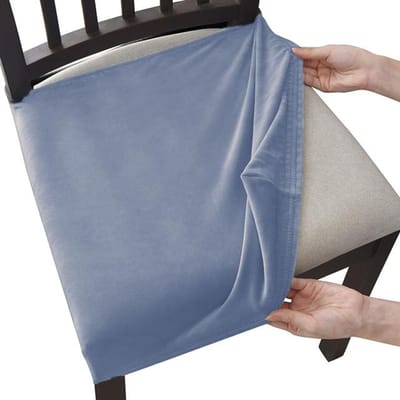 Fluwelen stoelhoes zonder rugleuning, anti-stof stretch stoelhoezen voor eetkamer, keuken, kantoor, gestoffeerde stoelhoezen 1 piece