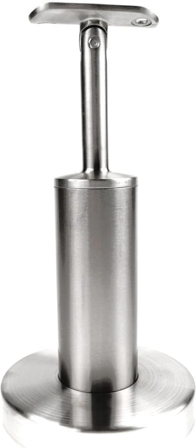 RVS Balustrade Paal - Leuninghouder Muurbevestiging - Balkon Trap Verhoging - Roestvrij Staal V2A - 200 mm Hoog 42.4mm Diameter